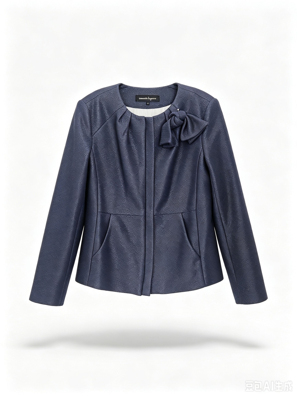 Nanette Lepore Navy Bow-Accent Blazer